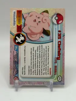 Topps Pokemon Clefairy #35 2000 TV Animation Edition Non Holo Blue Logo LP H1 - Image 2