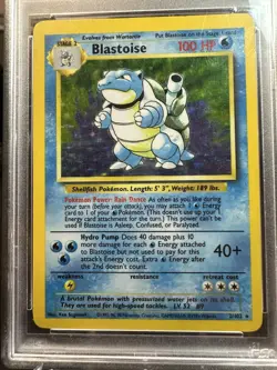1999 POKEMON BASE SET UNLIMITED #2 BLASTOISE-HOLO PSA 4 - Image 2