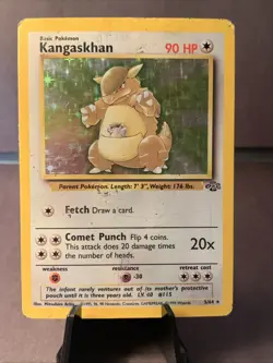 Pokemon TCG Kangaskhan Holo Rare Jungle Unlimited 5/64 Vintage WOTC 1999 HP - Image 1