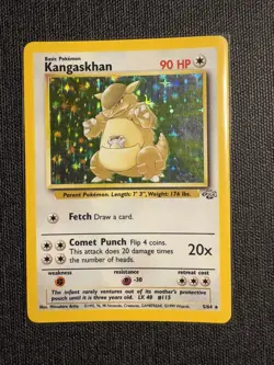 Pokemon TCG Kangaskhan Holo Rare Jungle Unlimited 5/64 Vintage WOTC 1999 LP - Image 1