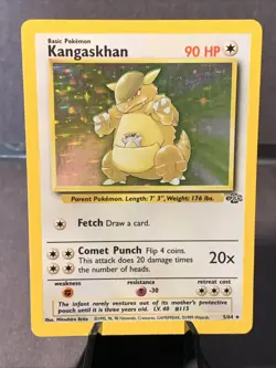 Pokemon TCG Kangaskhan Holo Rare Jungle Unlimited 5/64 Vintage WOTC 1999 NM - Image 1