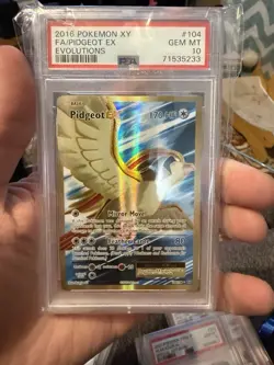 2016 POKEMON XY EVOLUTIONS #104 FULL ART/PIDGEOT EX PSA 10 - Image 1