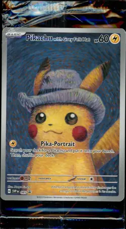 Pikachu with Grey Felt Hat Van Gogh SVP085 2023 Promo Pokemon TCG - Sealed - Image 1