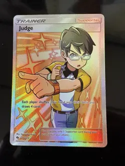 Pokemon Lost Thunder Judge 209/214 Full Art Trainer Card Ultra Rare - Image 2