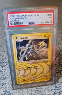 2009 Pokemon TCG Arceus Holo Rare Platinum Level 100 AR6 PSA 7 - Image 1