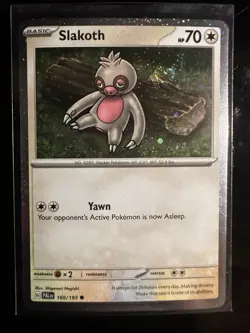 SWIRL Pokemon TCG Slakoth 160/193 Cosmos Holo Exclusive Near Mint - Image 1