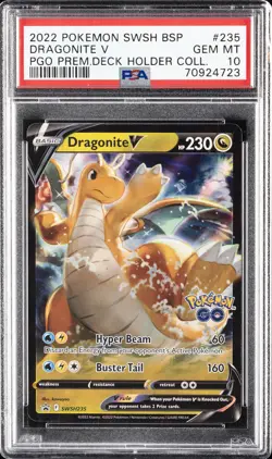 2022 POKEMON SWSH BLACK STAR PROMO #235 DRAGONITE V PSA 10 - Image 1