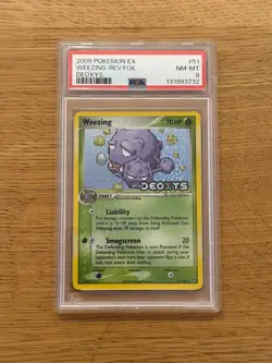 Pokemon Weezing 51/107 EX Deoxys Reverse Holo Stamped 2005 PSA 8 - Image 1