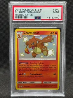2019 POKEMON TCG SUN & MOON HIDDEN FATES #SV7 CHARMELEON PSA 9 SHINY HOLO RARE - Image 1