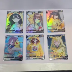 Lot of 6 Custom holo Pikachu V Pokemon Trading Card sleeved & top loaded - Image 2