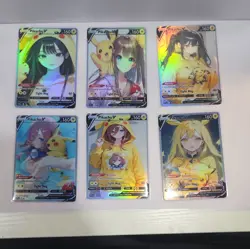 Lot of 6 Custom holo Pikachu V Pokemon Trading Card sleeved & top loaded - Image 3