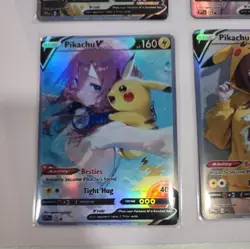 Lot of 6 Custom holo Pikachu V Pokemon Trading Card sleeved & top loaded - Image 4