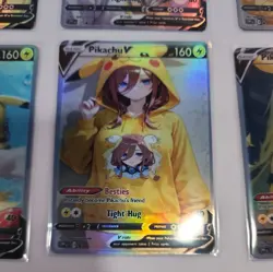 Lot of 6 Custom holo Pikachu V Pokemon Trading Card sleeved & top loaded - Image 5