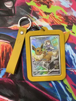 Pokemon TCG Card Eevee Display Key Chain Sword & Shield. Card Included. - Image 1