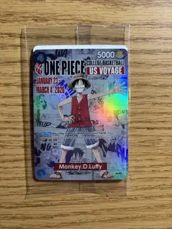 One Piece Monkey D. Luffy US Voyage College Basketball Promo Card Rutgers SEALED - Image 1