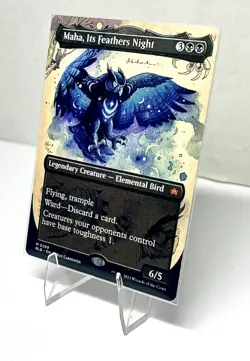 MTG Maha, Its Feathers Night Borderless Bloomburrow MTG Mythic Card 289 (READ) - Image 2