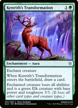 X 1 Kenrith's Transformation NM-M Throne of Eldraine 164 MTG Magic The Gathering - Image 1