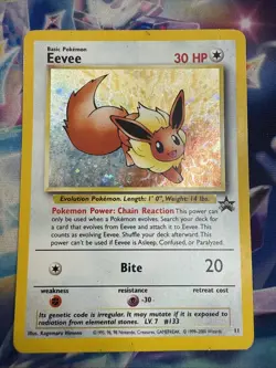Eevee 11 Promo WOTC Black Star Pokemon League Holo Pokemon Card MP - Image 1