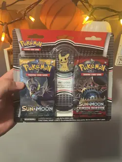 X3 Pokemon TCG Sun & Moon Booster Blister 2 Packs W/Tyranitar Pin New Sealed - Image 3