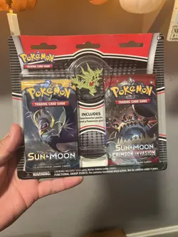 X3 Pokemon TCG Sun & Moon Booster Blister 2 Packs W/Tyranitar Pin New Sealed - Image 4