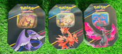 Pokemon Crown Zenith Tin Set of 3 Galarian Moltres Zapdos Articuno - Image 1