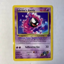 Pokemon TCG Gym Challenge Set Unlimited Sabrina's Gastly 97/132 Non Holo DAMAGED - Image 1