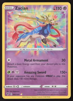 Zacian Amazing Rare 082/185 Pokemon Vivid Voltage - Image 1