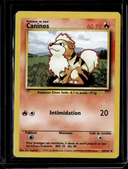 Growlithe 28/102 Base Set Unlimited (FRENCH) (NM) / Pokemon TCG - Image 1