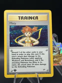 Pokemon Misty 018/132 Gym Heroes Holo First Edition LP Vintage Card - Image 1