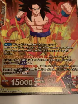Dragonball Super Card Game,SS4-Son Goku-Senses Returned-Hologram Card-Battle - Image 5