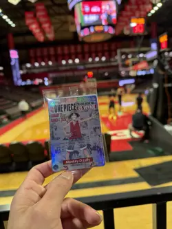 One Piece Monkey D. Luffy US Voyage College Basketball Card Rutgers 1/27 IN HAND - Image 1