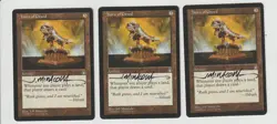 Lot x3 Horn of Greed SIGNED MAGIC MTG ENGLISH Stronghold 1998 EX-NM VINTAGE - Image 1