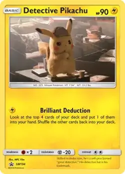 Detective Pikachu - SM194 - Pokemon Sun & Moon Promo Holo Rare Card NM - Image 1