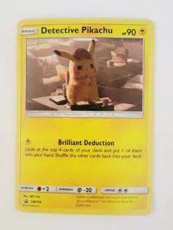 Pokemon Card Black Star Promo Sun & Moon SM194 Holo Detective Pikachu NM - Image 1