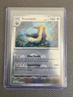 Pokemon TCG Scarlet & Violet White Flare Stoutland 076/086 Poke Ball Rev Holo NM - Image 1