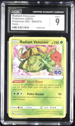 Pokemon TCG Radiant Venusaur Pokemon Go 004/078 Holo Radiant Rare CGC 9 - Image 1