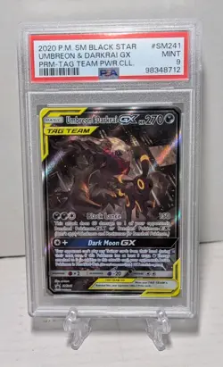 Pokemon Umbreon & Darkrai GX Tag Team Powers Coll. Full Art Promo SM241 PSA 9 - Image 1