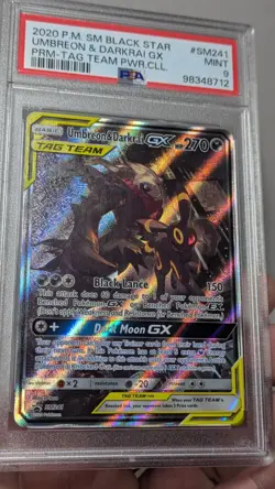 Pokemon Umbreon & Darkrai GX Tag Team Powers Coll. Full Art Promo SM241 PSA 9 - Image 3