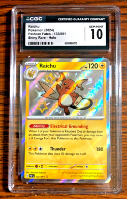 Raichu Shiny Rare #132 - CGC GEM MINT 10 - 2024 SV Paldean Fates - Pokemon TCG - Image 1