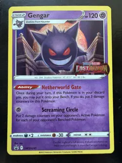 Pokemon Gengar Prerelease SWSH241 Lost Origin Stamped Black Star Promo (NM) - Image 1