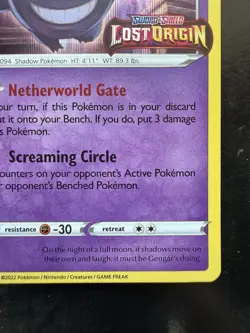 Pokemon Gengar Prerelease SWSH241 Lost Origin Stamped Black Star Promo (NM) - Image 5