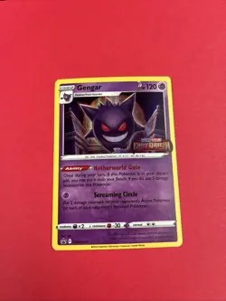 Pokemon TCG Gengar SWSH241 Lost Origin Stamped Prerelease Black Star Promo Card - Image 1