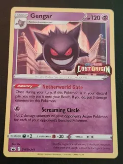 Pokemon Gengar SWSH241 Black Star Promo Lost Origin Stamped Prerelease LP - Image 1