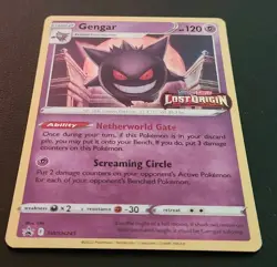Pokemon Gengar SWSH241 Black Star Promo Lost Origin Stamped Prerelease LP - Image 2