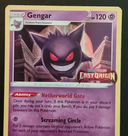 Pokemon Gengar SWSH241 Black Star Promo Lost Origin Stamped Prerelease LP - Image 4