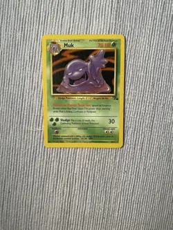 Pokemon Muk TCG Fossil Card 28/62 Unlimited Rare Non-Holo LP-MP - Image 1