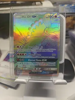 Pokemon TCG HO-OH GX Sun & Moon Sm80 Promo Rainbow Rare Card - Image 1