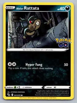 Pokemon TCG Pokemon GO Alolan Rattata #41 - Image 1