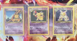 TCG POKEMON BASE SET ABRA, KADABRA, & ALAKAZAM - NM/LP ENGLISH - VINTAGE 1999 - Image 1