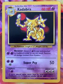 TCG POKEMON BASE SET ABRA, KADABRA, & ALAKAZAM - NM/LP ENGLISH - VINTAGE 1999 - Image 4